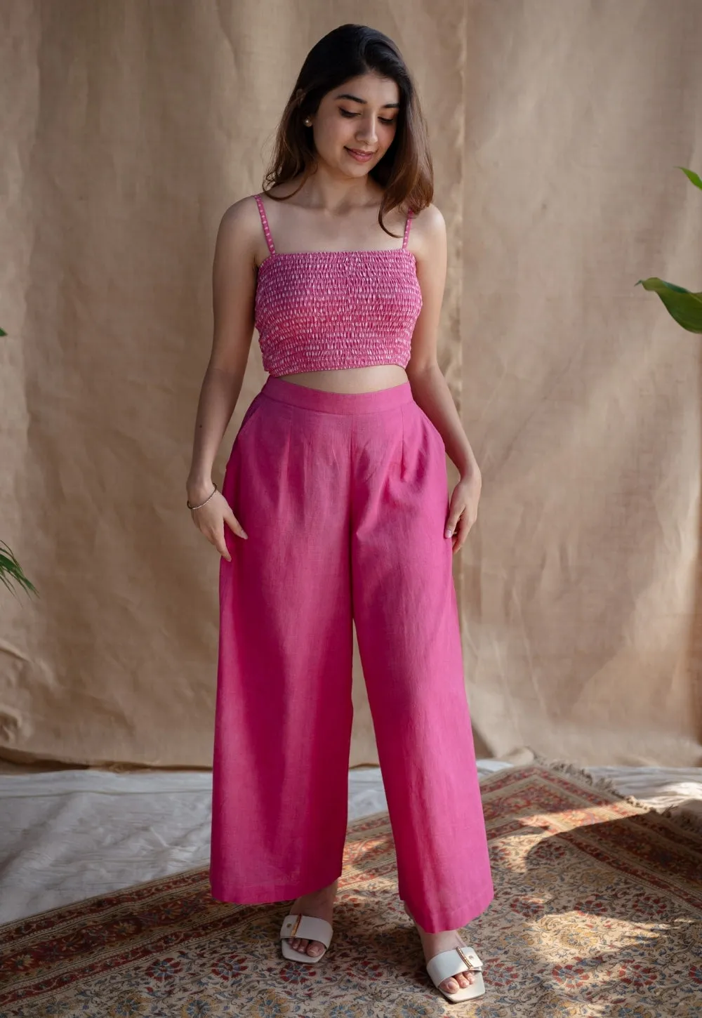 Yafit Slub Cotton Wide Leg Pant