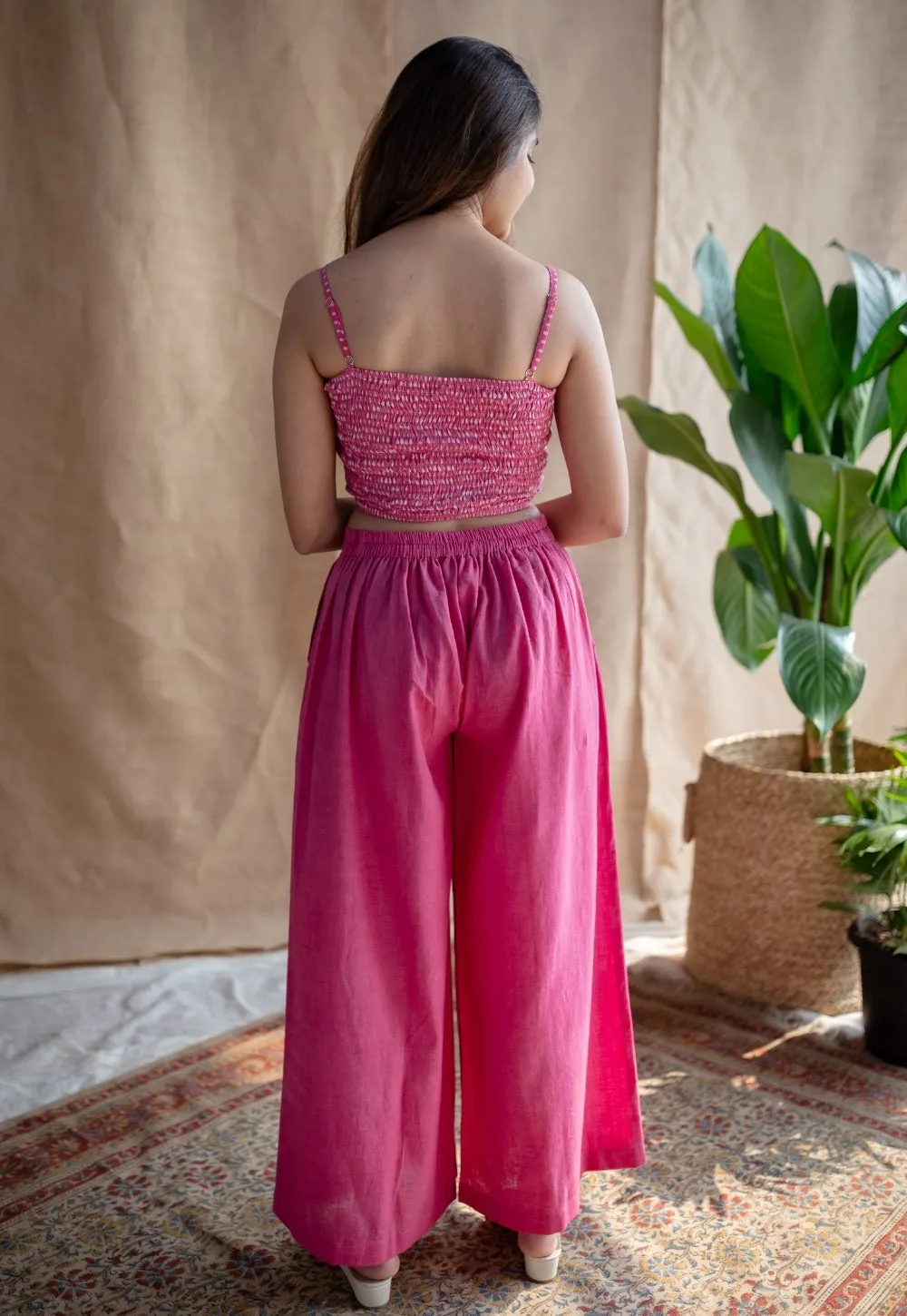 Yafit Slub Cotton Wide Leg Pant