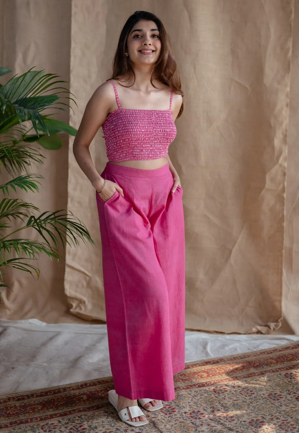Yafit Slub Cotton Wide Leg Pant
