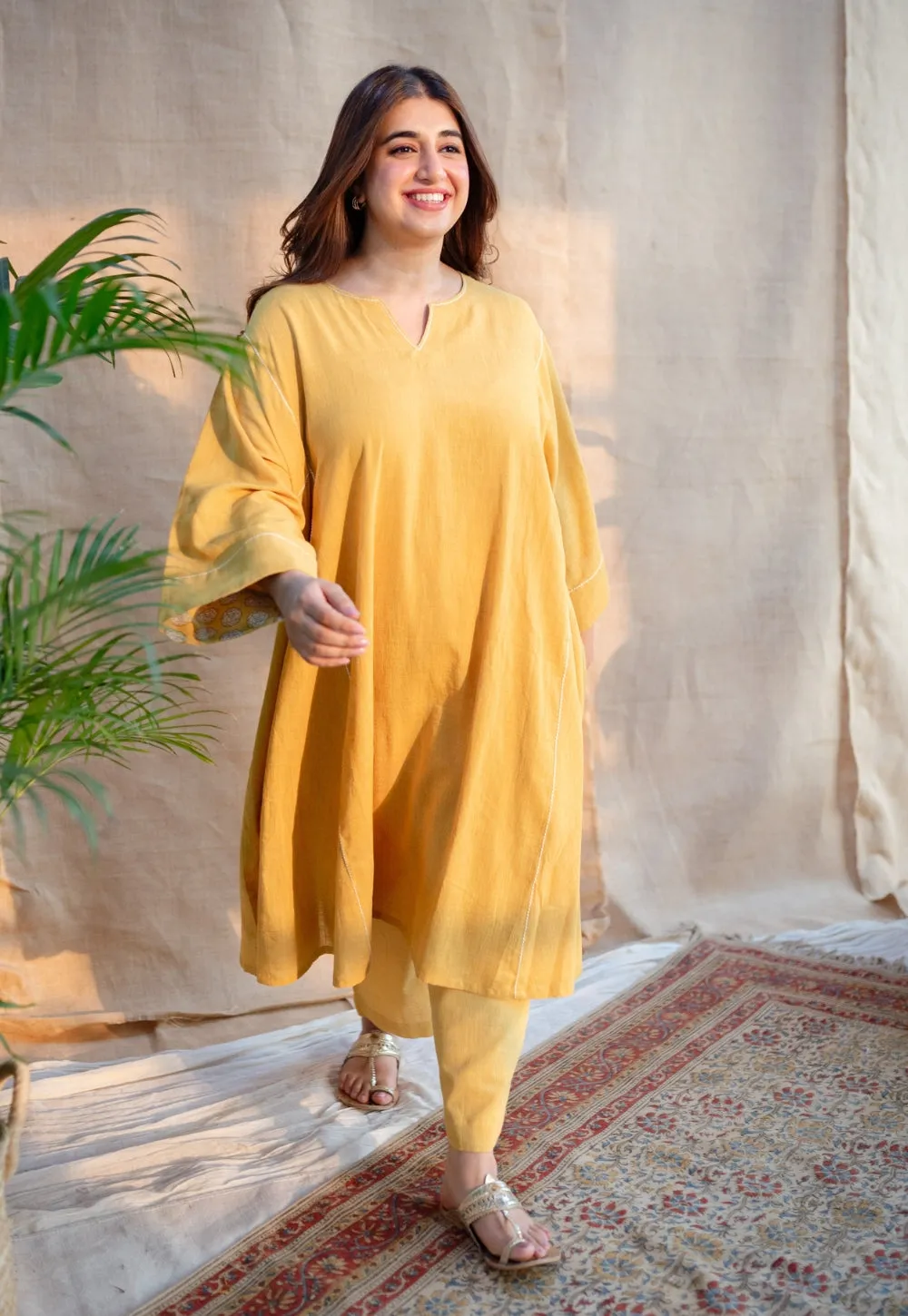 Zanie Slub Cotton Straight Pant