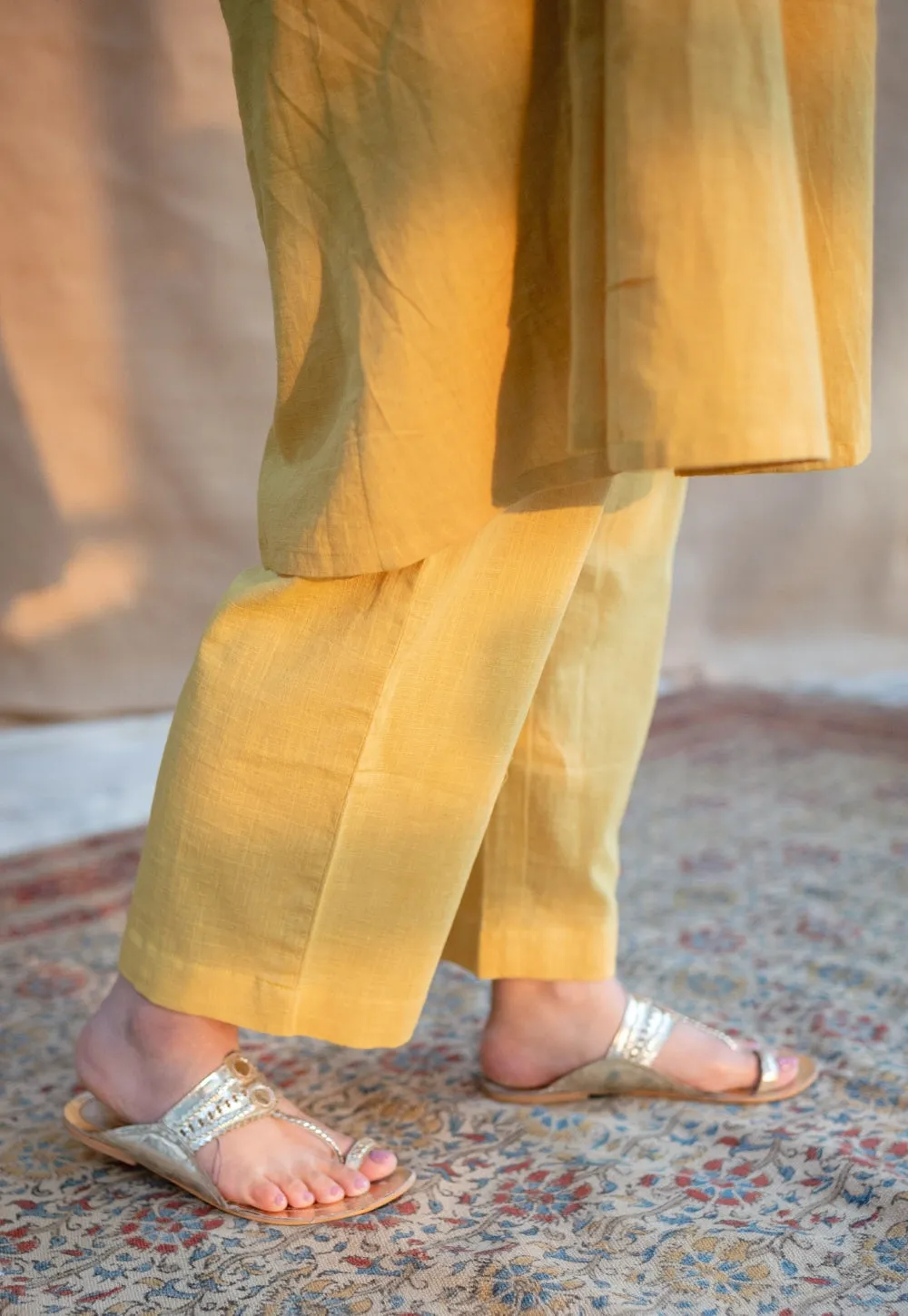 Zanie Slub Cotton Straight Pant