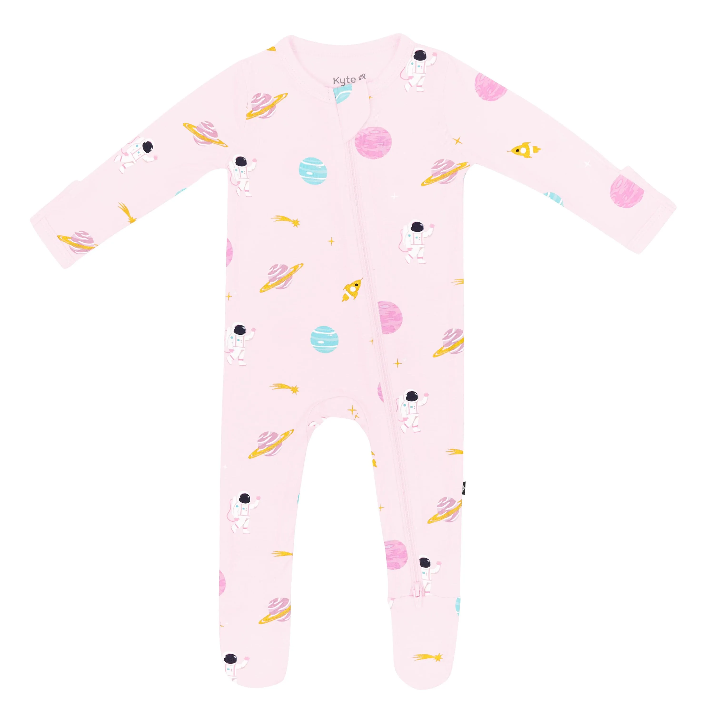 Zippered Footie in Sakura Space